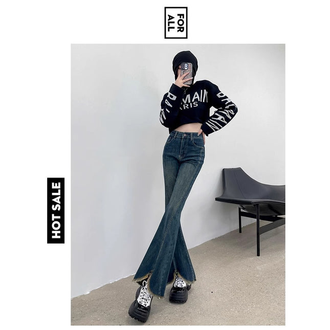 American Retro High Street Jeans for Women 2025 Summer New Loose Drape Straight Wide-Leg Floor-Length Pants