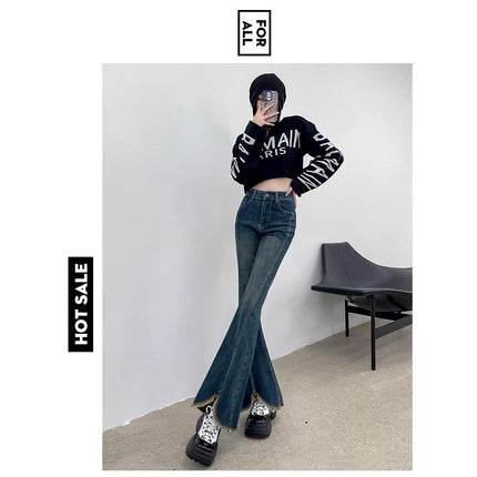 American Retro High Street Jeans for Women 2025 Summer New Loose Drape Straight Wide-Leg Floor-Length Pants