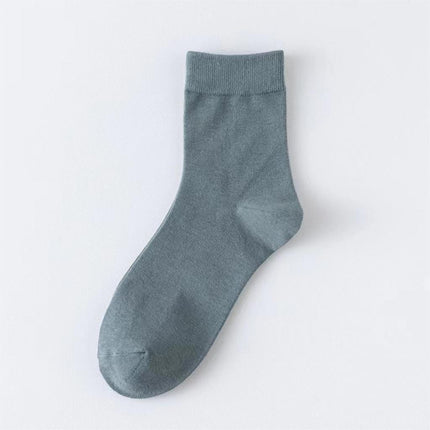 Socks Men's Mid-tube Solid Color Cotton Socks Business Casual Antibacterial Deodorant Boneless Pure Cotton Breathable Spring and Autumn Mid-tube Socks