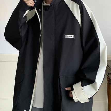 WASSUP NETS Lapel Tooling Coat Boys Spring and Autumn Jacket Top Teenager Outdoor Jacket