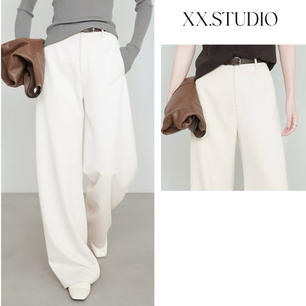 Casual Extended Version Tencel Wool Suit Pants for Women 2025 Autumn New Slimming Look Draped Work Clothing Navy Blue Straight Pants