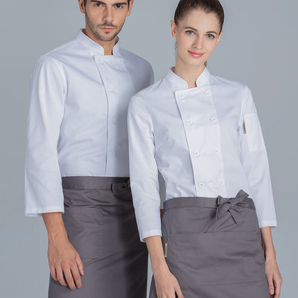 Tesmei Chef Work Clothes for Men, Kitchen Work Clothes, Kitchen Catering and Pastry Chef Work Clothes, Long-Sleeved Moisture-Wicking Work Clothes