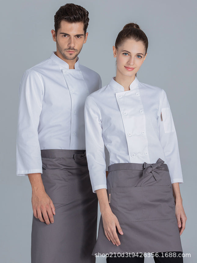 Tesmei Chef Work Clothes for Men, Kitchen Work Clothes, Kitchen Catering and Pastry Chef Work Clothes, Long-Sleeved Moisture-Wicking Work Clothes