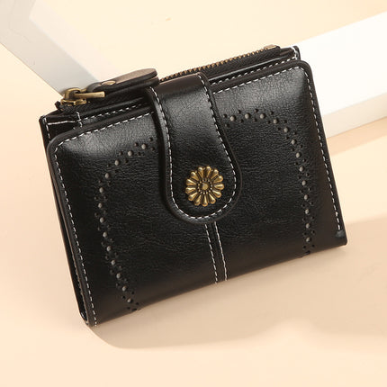 Anti-theft Brush Wallet Women's 2025 New Wax Wallet Multi-card Coin Purse European and American Women's Short Wallet