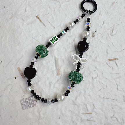 Cross-Border New Product, Versatile and Fortune-Attracting Alloy Chinese-Style Handmade Beaded Phone Case Pendant, Anti-Lost Lanyard Wholesale