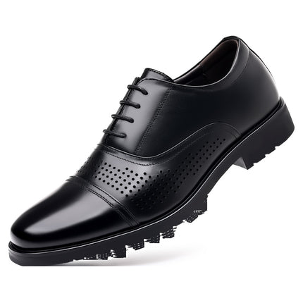 commuter shoes men's shoes spring and summer 2024 men's leather formal shoes hollow breathable leather sandals british style work shoes