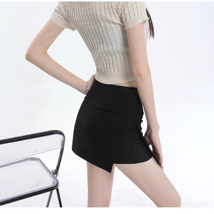 2025 New Casual Versatile Side Slit High-Waisted Slim-Fit Anti-Exposure Sports Bodycon Mini Skirt