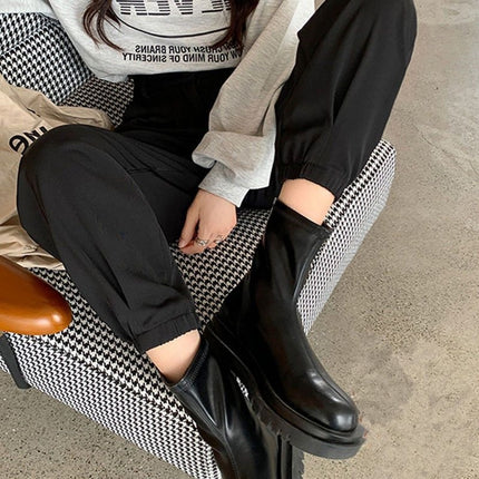 Women's Trendy Ins Street Style Winter Fleece-Lined Cargo Pants Hip-Hop Pants with Boots Jogger Pants