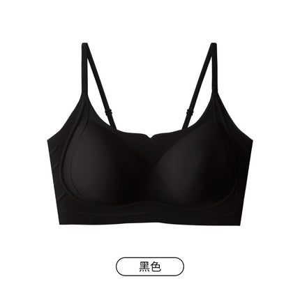 126 Summer Thin Cool Skin Seamless Liquid Foundation Soft Support Underwear White T Impermeable Strap Lifting Jelly Strip Beautiful Back Bra