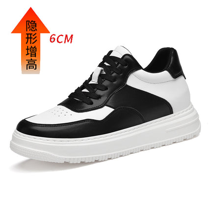 Spring Invisible Inner Height Increase 8cm Men's Shoes Breathable Sports Shoes Trendyy Height Increasing Shoes White Shoes Casual Versatile Sneakers