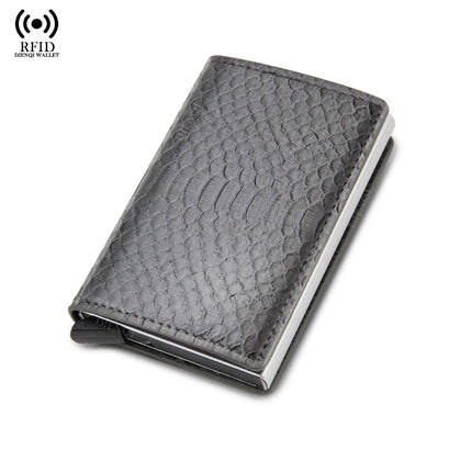 New Men's Multi-Card Slot Metal Wallet Card Holder Rfid Anti-Theft Short Wallet Wallet Menwallet