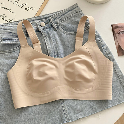 Rabbit Ear Cup Traceless Litching Underwear Summer Thin Large Chest Small Parammary Anti-sagging plus size Soft Support Bra