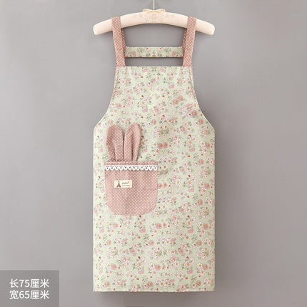 Factory Direct Sales New Kitchen Household Cooking Canvas Cotton Apron Lace Cute Hand-Wipeable Suspenders Pure Cotton for Women