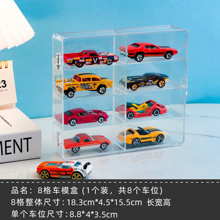 Domeka Transparent Display Stand Drawer Alloy Car Model 1:64 Children's Toy Hot Wheels Storage Box