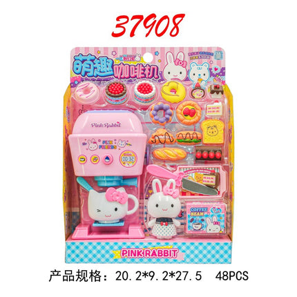 One-word pink rabbit kitchen refrigerator cake dessert shop girl simulation play house toys wholesale mini notebook