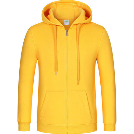 Autumn and Winter Fleece-Lined Zip-Up Hoodie Sweatshirt Unisex Workwear Long-Sleeve Jacket Casual Versatile with Logo Design
