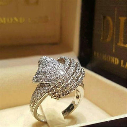 Ebay Best Selling Creative Wrapping Diamond Ring European and American Women's Fashion Engagement Party Ring Jewelry R4992