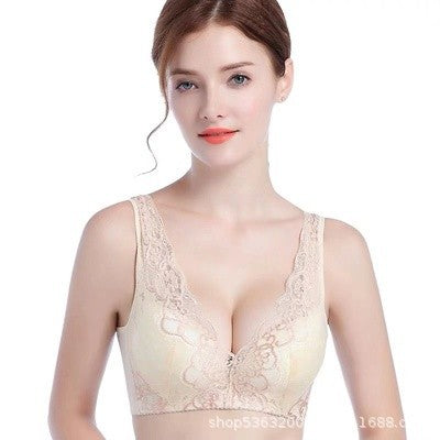 Old Vest plus size Underwear Non-steel Bra Small Chest Gathering Thickened Thin Para Breast Bra