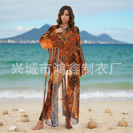 2025 European and American Cross-Border One-Piece Bikini Купальник Russian Long-Sleeved Cover-Up Sun Protection Clothing