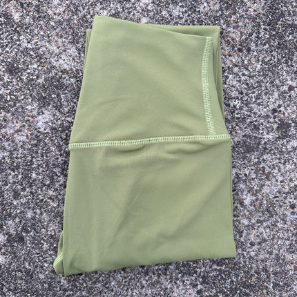 Cross-Border Hot Selling Solid Color Women's High-Waisted Tight Leggings Soft Stretch Peach Butt Yoga Pants with Back Waist Pockets