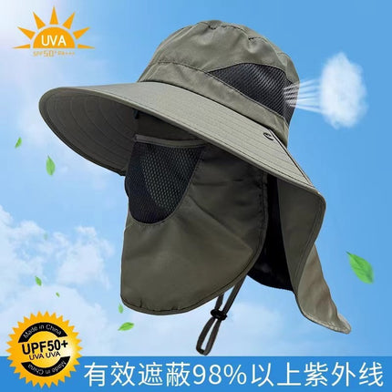 Sunscreen Men's Summer Fishing Hat Face Covering Fisherman Hat UV Protection Sun Hat Outdoor Sun Hat
