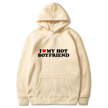 [Cross-border European Code] Divertente stampato I Love My Hot Hoodie