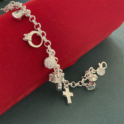 Foreign trade jewelry silver-plated 13 hanging bracelet trembles small red book net red with in stock wholesale bracelet