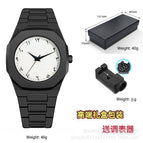 Black case white dial