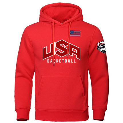 Usa Basketballer Printed Sports Sweatshirt Men Warm Full Sleeve