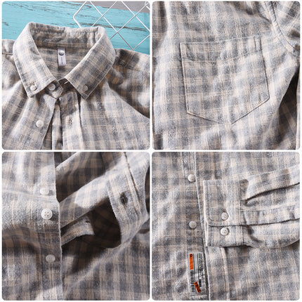 2022 Spring New Sanding Plaid Long-sleeved Shirt Men's Loose Casual All-match Youth Cotton Trendy 8801 Shirt