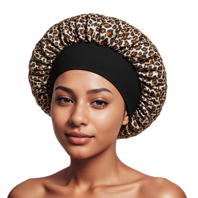 Factory direct cross-border wide-brimmed ladies colored cap high elastic beauty chemotherapy cap printed colored sleeping cap