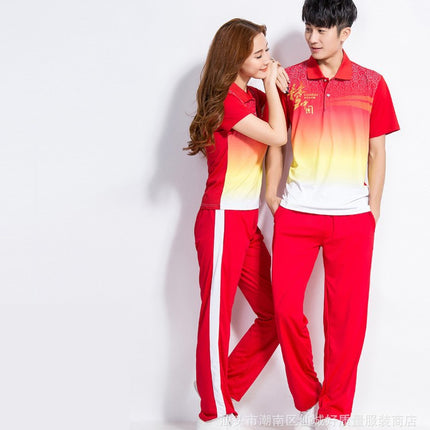 Chinese Dream Team Sportswear Men's and Women's Summer Short-sleeved Half-sleeved School Games Jiamusi Square Dance Hiking Team Suit