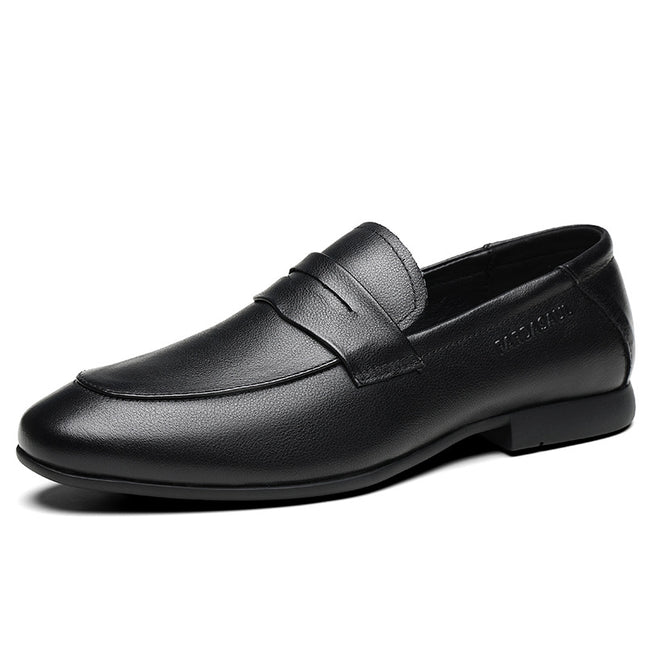 Men's shoes autumn new trendy genuine leather all-match business leather shoes men's casual soft bottom breathable slip-on peas shoes