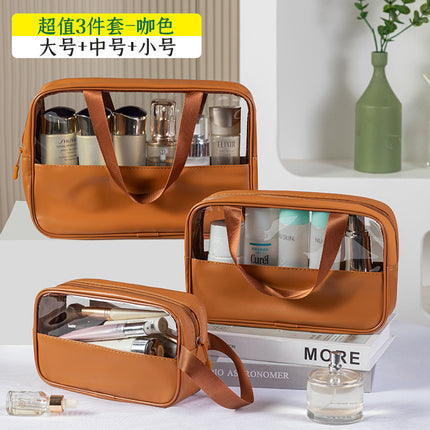 New Large Capacity Cosmetic Bag Desktop Box Swimming Waterproof Transparent Bag Travel Portable Toiletry Storage Bag