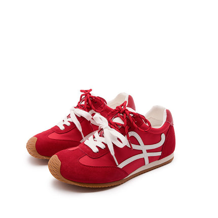 Women's Versatile Lightweight Soft-Soled Genuine Leather Training Shoes with Internal Height Increase, 2025 Summer New Sports Casual Women's Shoes