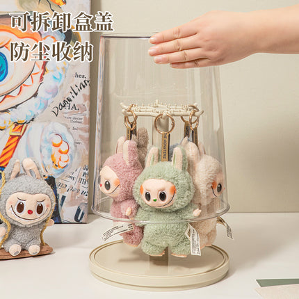 Labubu Pendant Display Box Rotating Transparent Labubu Plush Doll Doll Blind Box Storage Display Stand