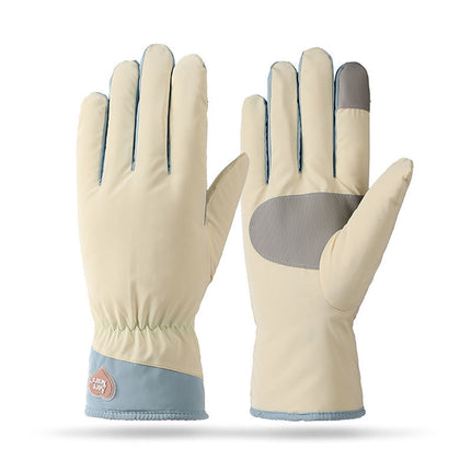 Winter Cycling Warm Gloves fleece-lined Thickened Cold-proof Electric Car Bow Cotton Gloves Women's Waterproof Windproof A98