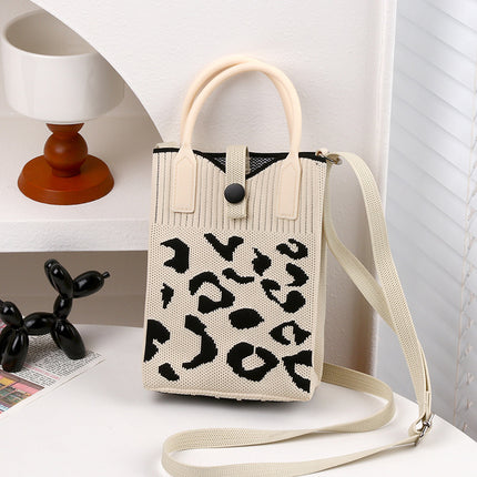 Knitted Bag New Casual Women's Fashionable Korean Style Fashionable Portable Niche Single Shoulder Crossbody Mobile Phone Bag Adjustable Shoulder Strap