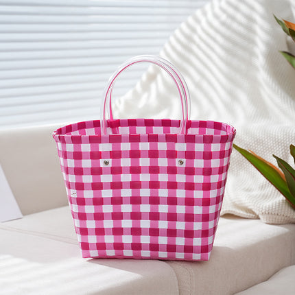 PVC Woven Oval Bag 12 Colors Plain or Applique / Sac Tressé PVC Ovale 12 Couleurs Uni ou Appliqué