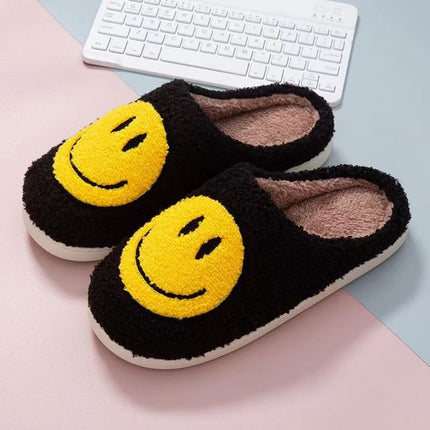 New Cross-Border Winter Smiling Face Cotton Slippers for Children Wholesale Home Couple Indoor Warm Slippers Winter Women