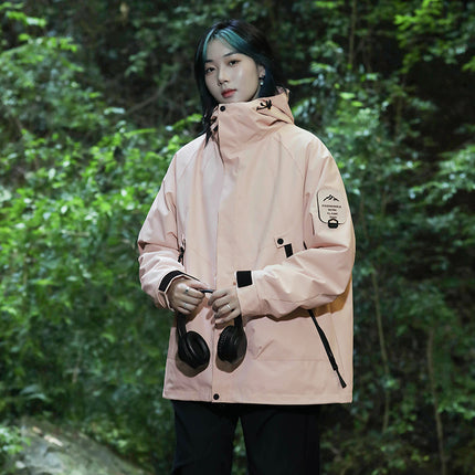 2025 New Style Jacket for Men and Women, Three-In-One Mountaineering Jacket, Windproof, Waterproof, Warm Work Clothes, Group Purchase Printing