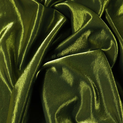 Solid color yarn-dyed sapphire green glossy glass Silk linen satin fabric Chinese style dress fabric