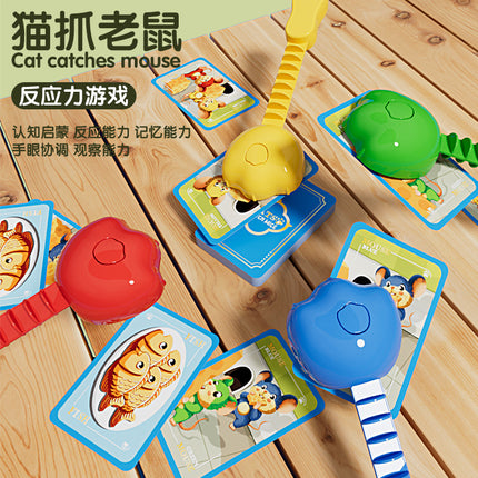 Cat and Mouse Puzzle Board Game, Focus Training, Parent-Child Interaction, Reaction Game, Toy Cards for Ages 3-6