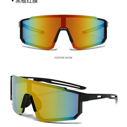 New Cross-Border Outdoor Cycling Sports Glasses for Men and Women, Fashionable One-Piece Large Lens Motorcycle Protective Goggles