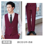 Men's-wine red vest + suit pants 1 / S