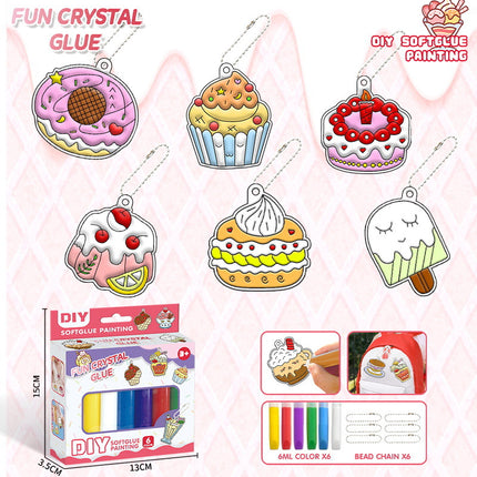 DIY children's crystal plastic painting suit graffiti free plastic painting window pendant keychain sun catcher toy