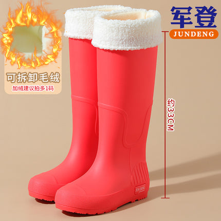 Spring and Autumn Women's British Style High-rise Rain Boots Thickened Height-increasing Slim Look Women's Boots Waterproof Non-slip Easy-washable Rainy Day Exquisite Rain Boots