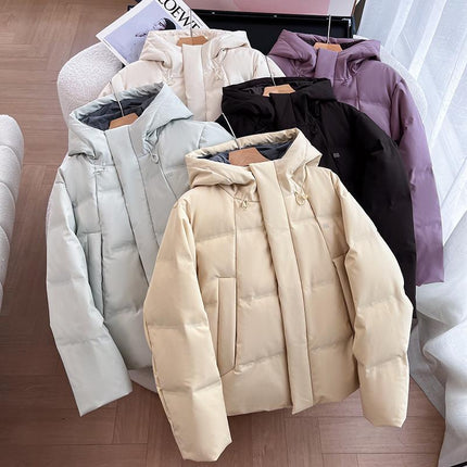 24 high quality Thick Cold-resistant Windproof Water-splashing Hooded Down Jacket for Women