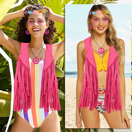 Cross-Border 2025 European and American Popular Tassel Jacket Women's Deerskin Velvet American Large Size Vest Vest Trendyy Women's Clothing
