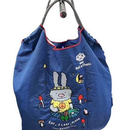Summer Women's Nylon Bag, Versatile Cartoon Women's Bag, Fashionable Oxford Bag, Large Capacity Shopping Bag, Embroidered Shoulder Bag